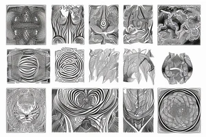 dmt nature patterns sleeve tattoo idea