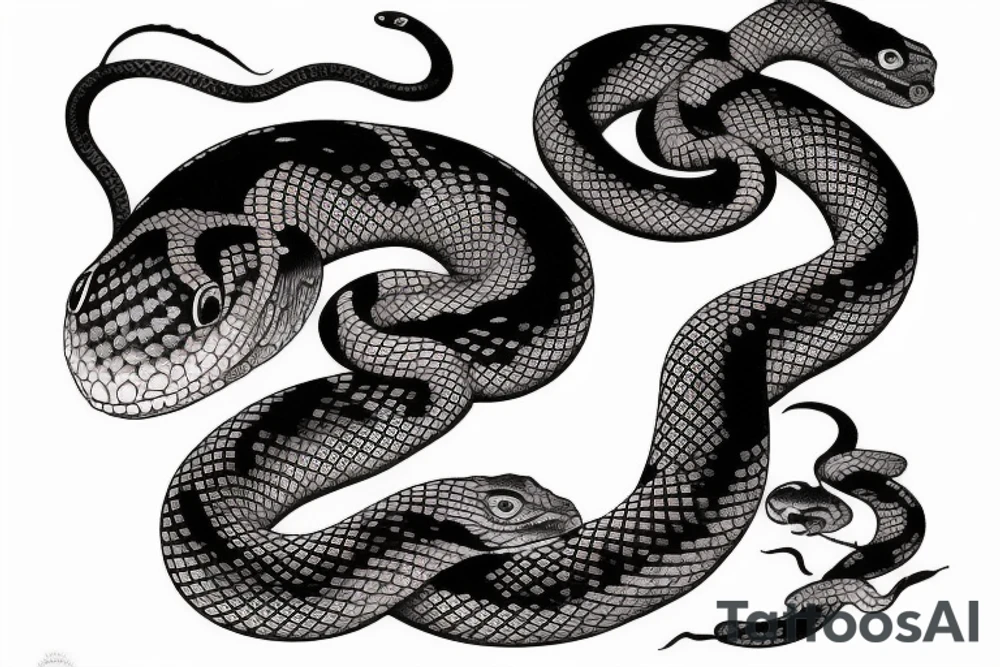 Detailed snake hunts tattoo idea