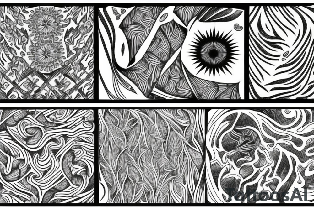 dmt nature patterns sleeve tattoo idea