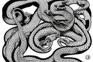 Detailed snake hunts tattoo idea