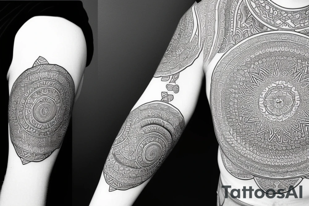 dmt nature patterns sleeve tattoo idea