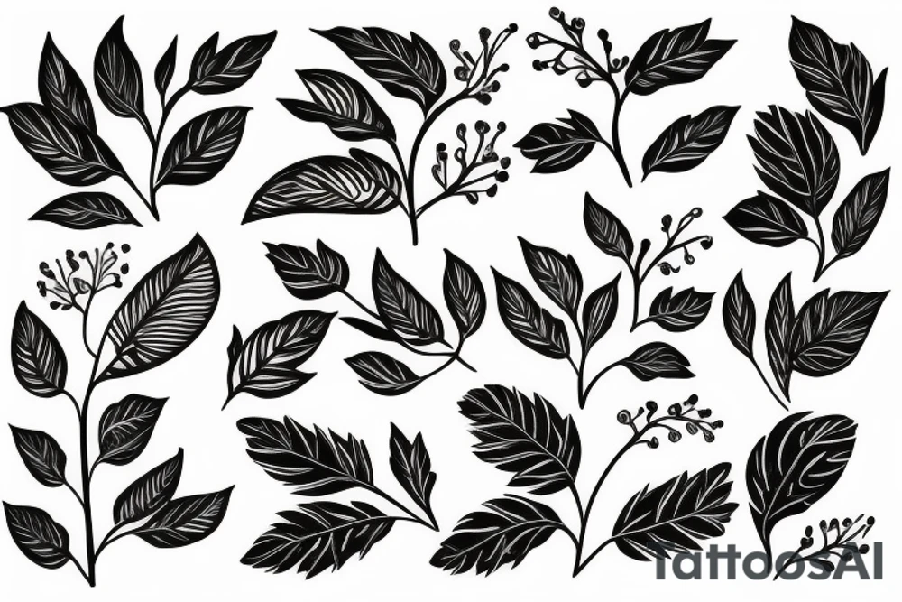 floral nature branch tattoo idea
