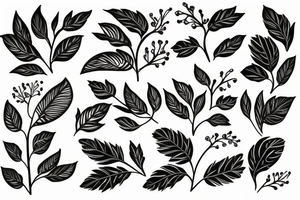 floral nature branch tattoo idea