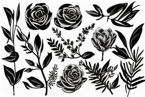floral nature branch tattoo idea