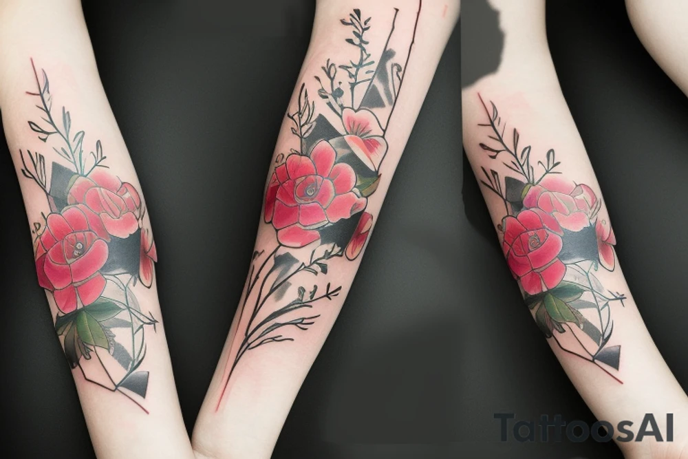 floral sleeve tattoo idea