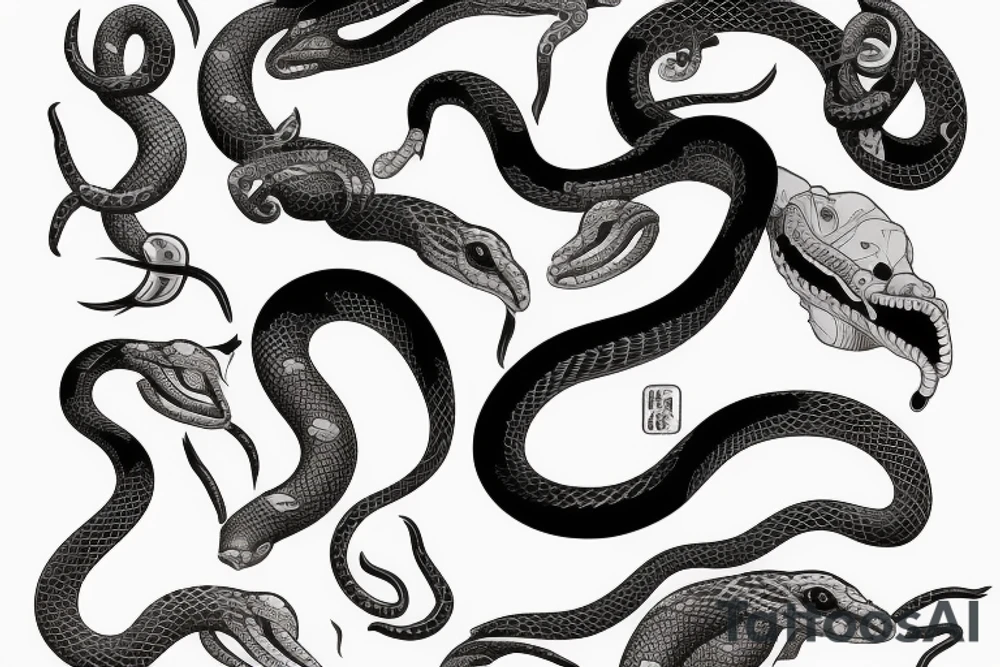 Naja snake with detailed head stikes tattoo idea