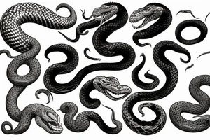 Naja snake with detailed head stikes tattoo idea