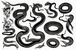 Serpent with detailed head stikes tattoo idea