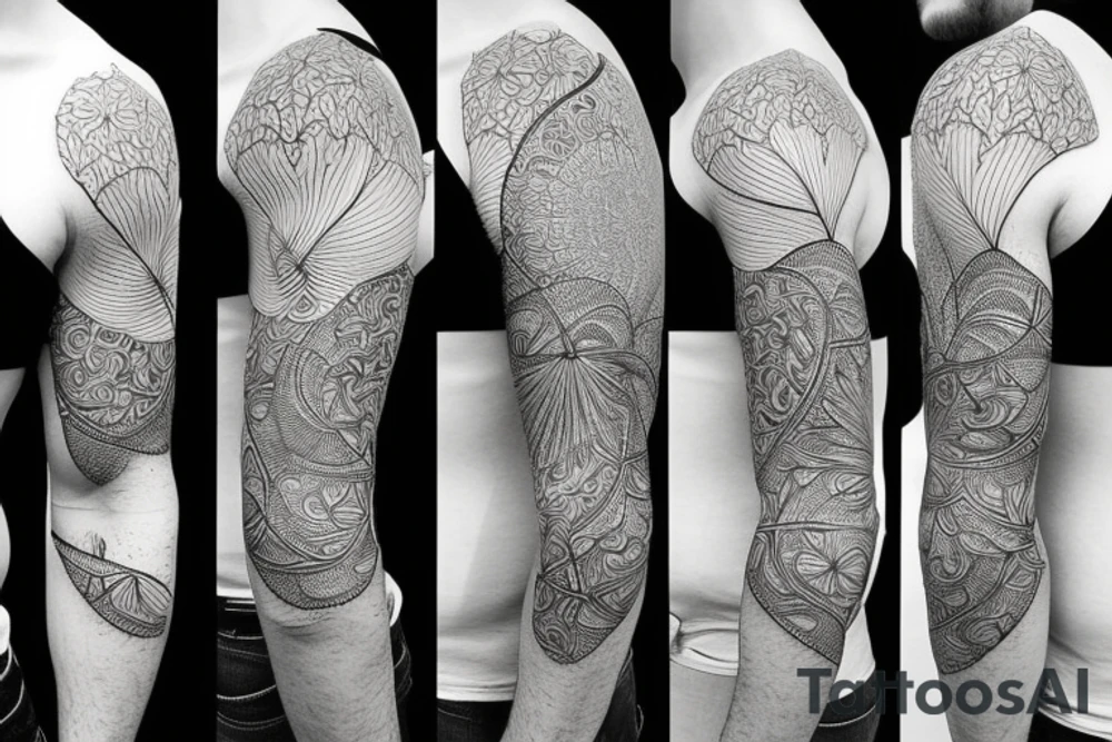 fractal nature sleeve tattoo idea