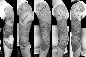 fractal nature sleeve tattoo idea