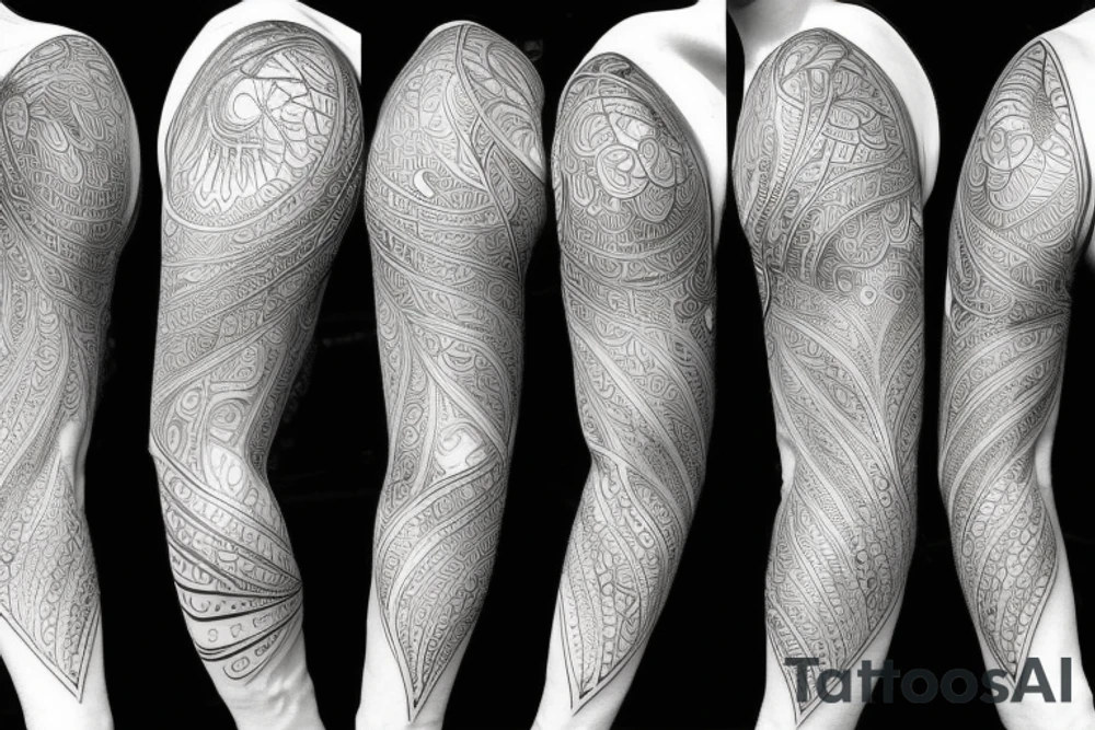 fractal nature sleeve tattoo idea