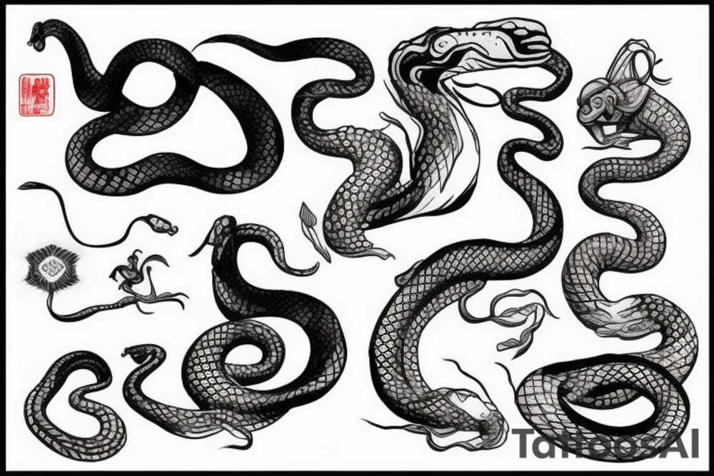 Snake striking tattoo idea