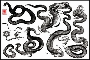 Snake striking tattoo idea