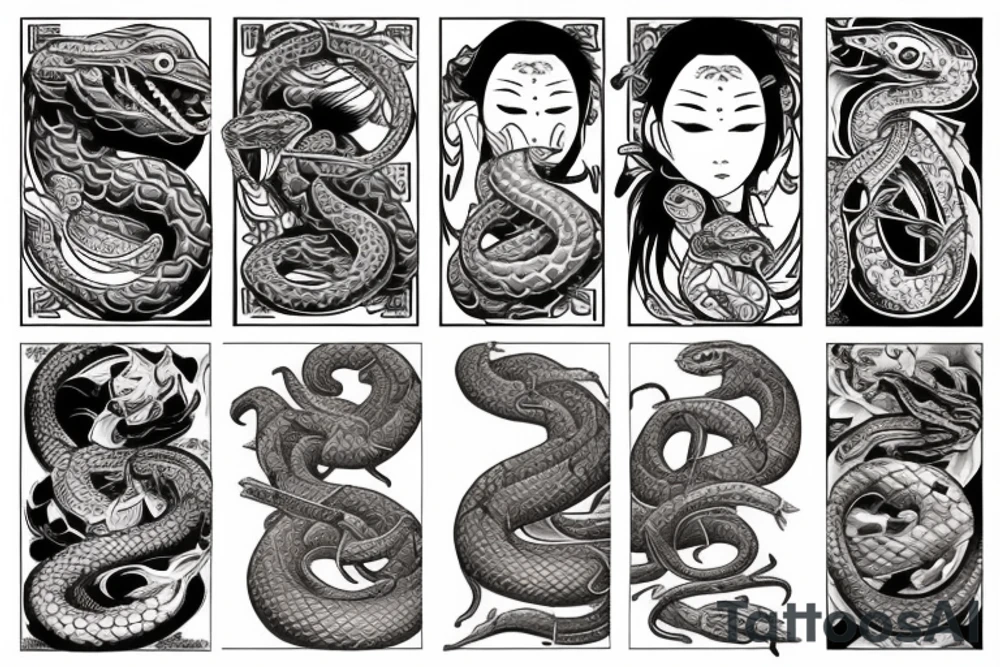 Snake hunting tattoo idea