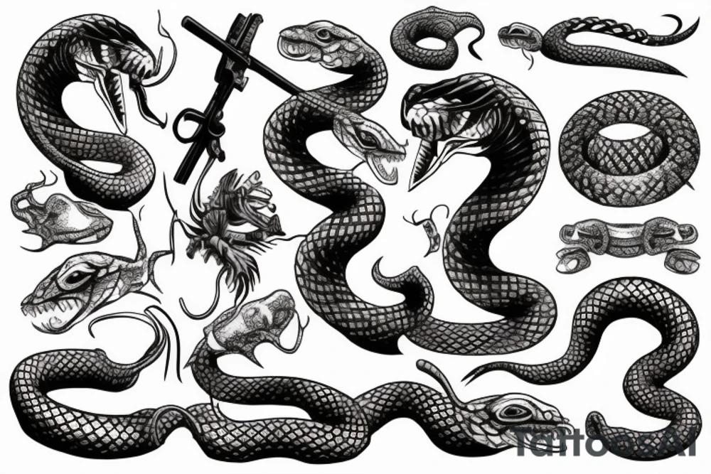 Snake hunting tattoo idea