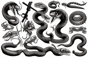 Snake hunting tattoo idea
