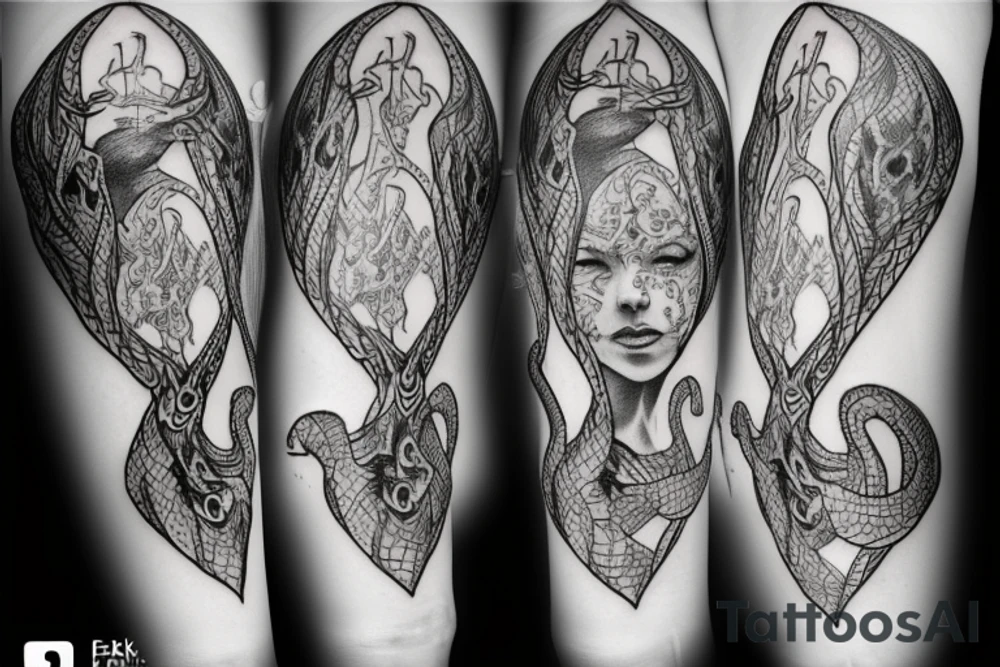 Snake hunting tattoo idea