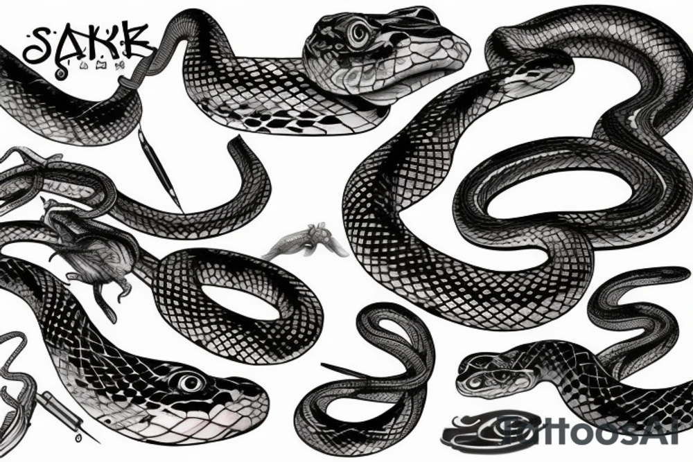 Beautiful snake tattoo idea