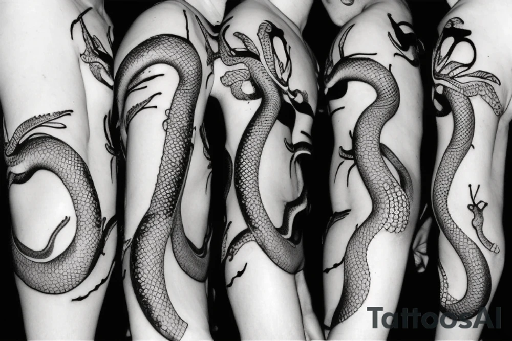 Detailed snake bites tattoo idea