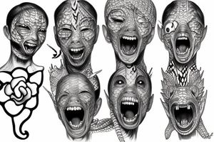 Detailed snake bites tattoo idea