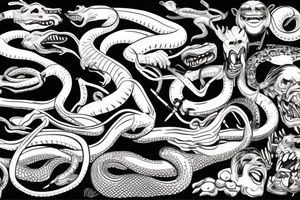 Snake biting tattoo idea