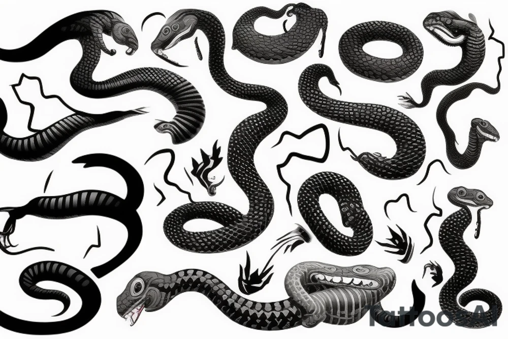 Snake biting tattoo idea
