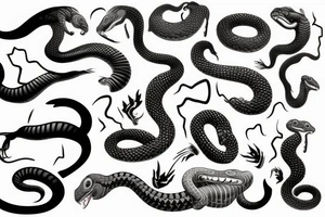 Snake biting tattoo idea