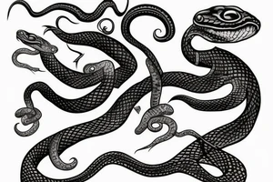 Snake biting tattoo idea
