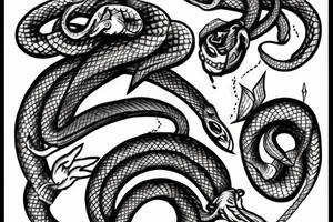 Snake biting tattoo idea