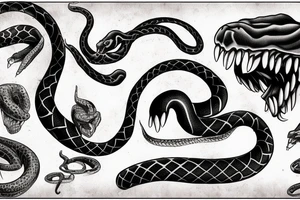 Snake biting tattoo idea