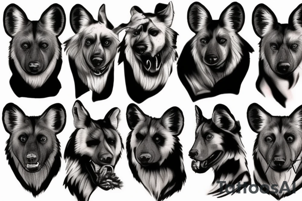 Wild dog hunting tattoo idea