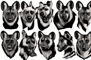 Wild dog hunting tattoo idea