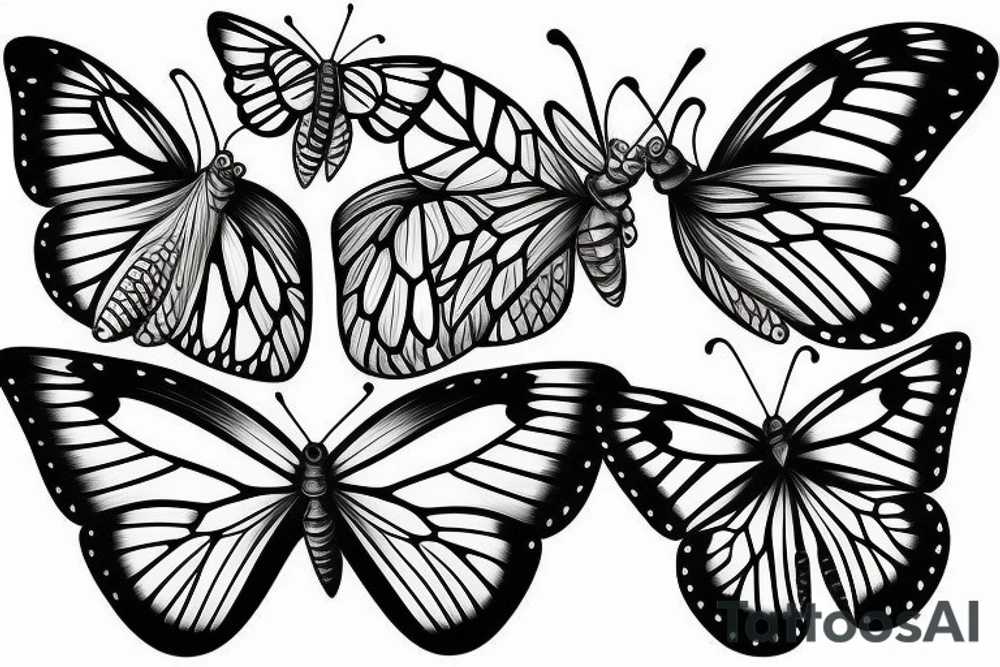 Butterfly metamorphosis tattoo idea