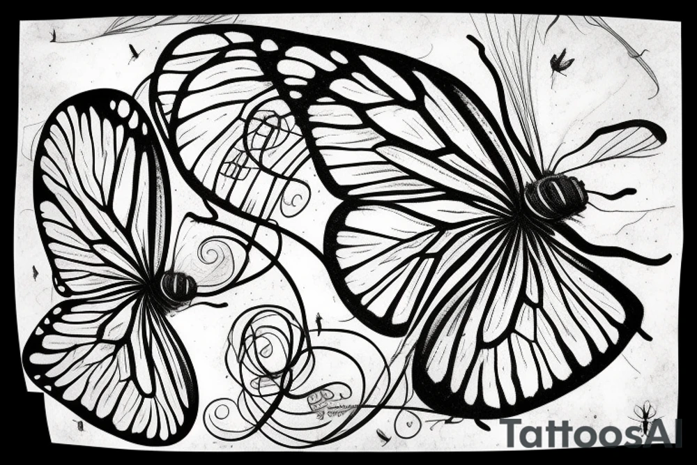 Butterfly metamorphosis exiting the cocoon tattoo idea