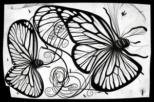 Butterfly metamorphosis exiting the cocoon tattoo idea