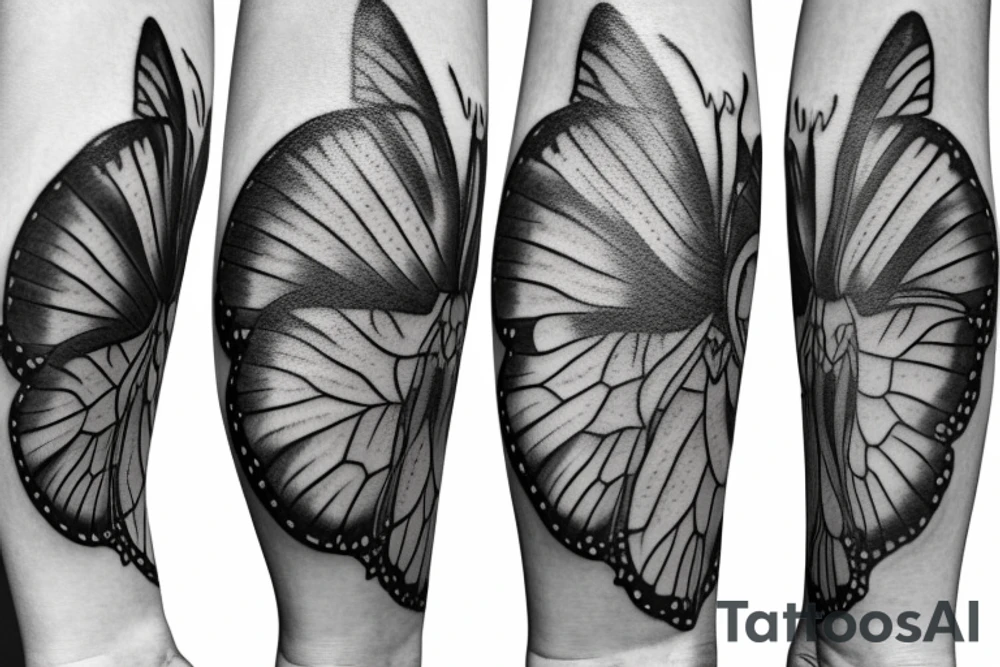 Butterfly metamorphosis cocoon tattoo idea