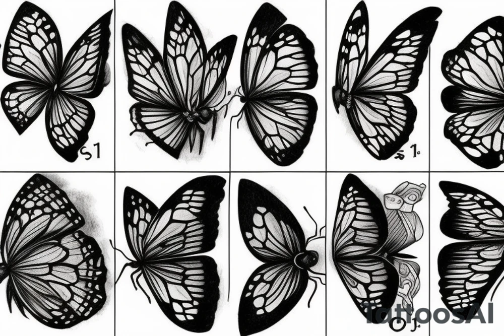 Butterfly transformation tattoo idea