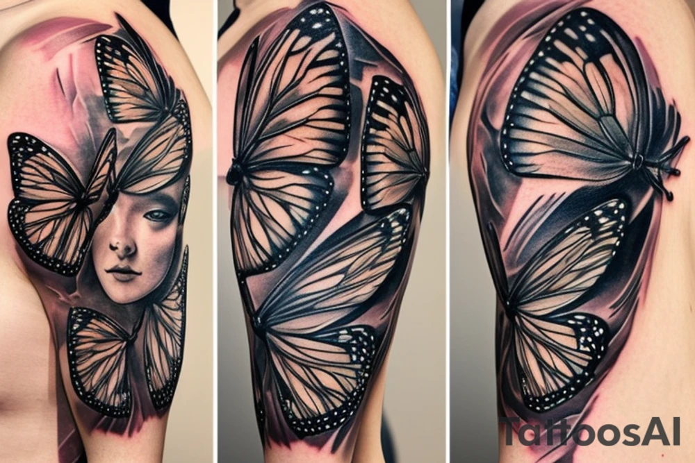 Butterfly transformation tattoo idea