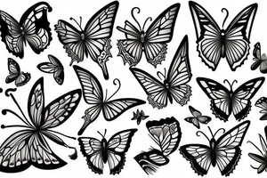Butterfly transformation grotesque tattoo idea