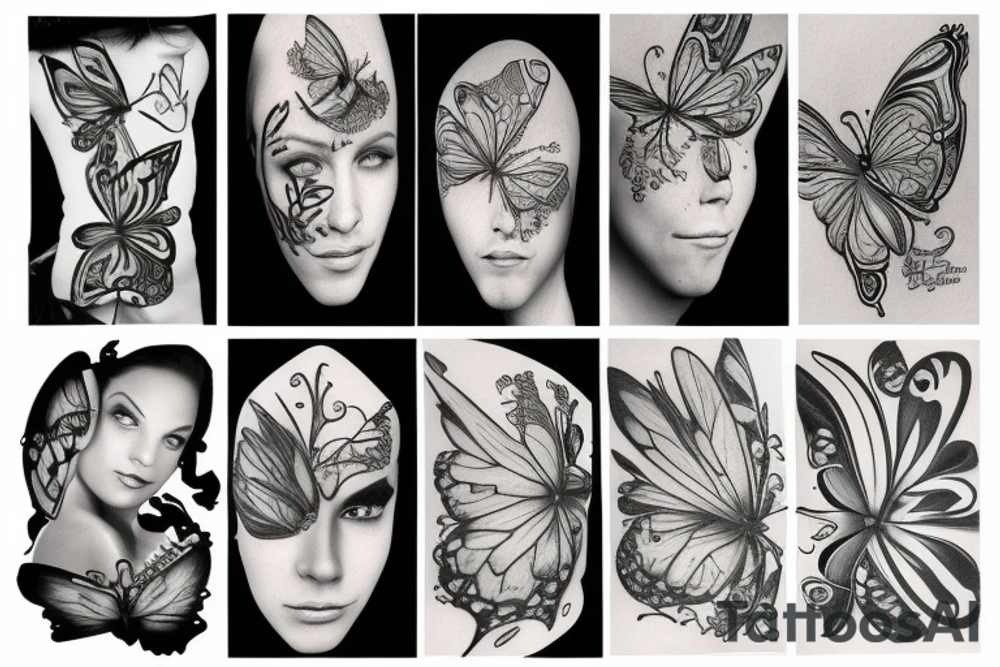 Butterfly transformation tattoo idea