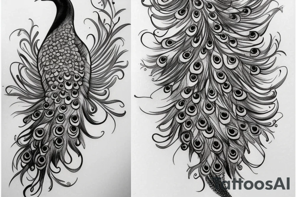 Peacock detailed tattoo idea