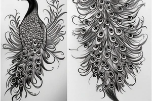 Peacock detailed tattoo idea