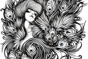 Peacock detailed tattoo idea