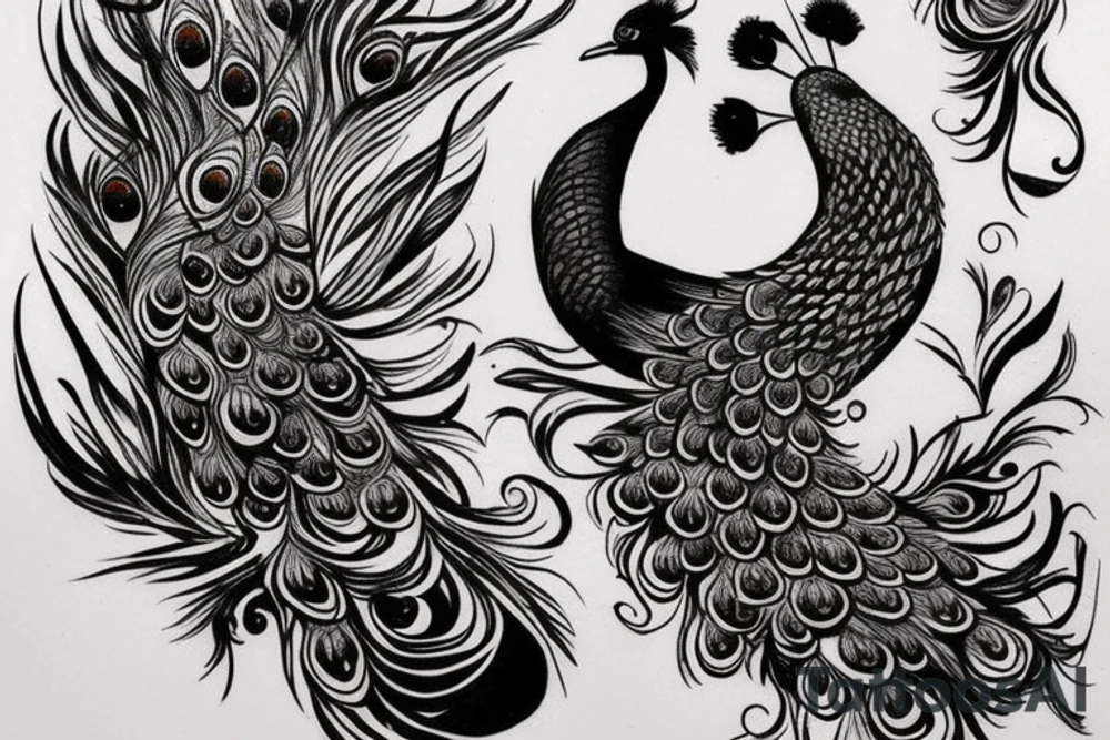 Peacock detailed tattoo idea