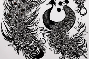 Peacock detailed tattoo idea