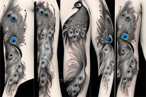 Peacock realistic drawing tattoo idea