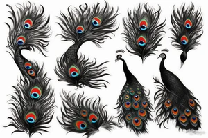 Peacock realistic drawing tattoo idea
