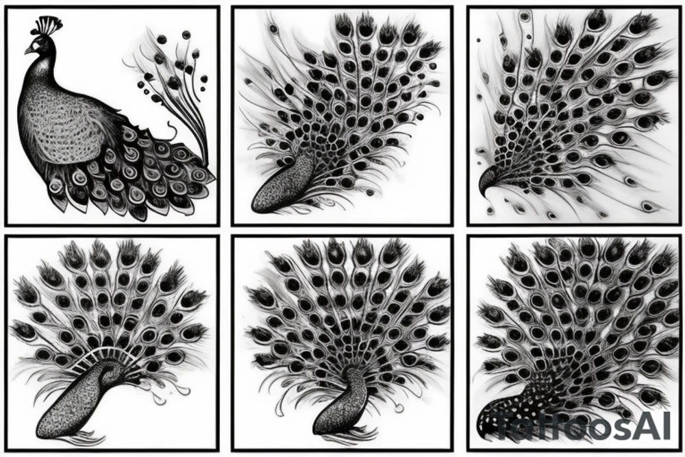 Peacock religious drawing tattoo idea