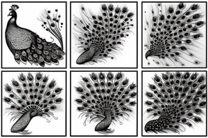 Peacock religious drawing tattoo idea