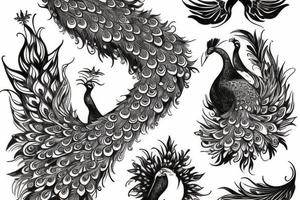 Peacock religious drawing tattoo idea